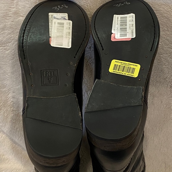 Frye Melissa Button Pull-on Black Knee Boots Extended Calf Black Size 6.5 NWOB - Picture 11 of 11